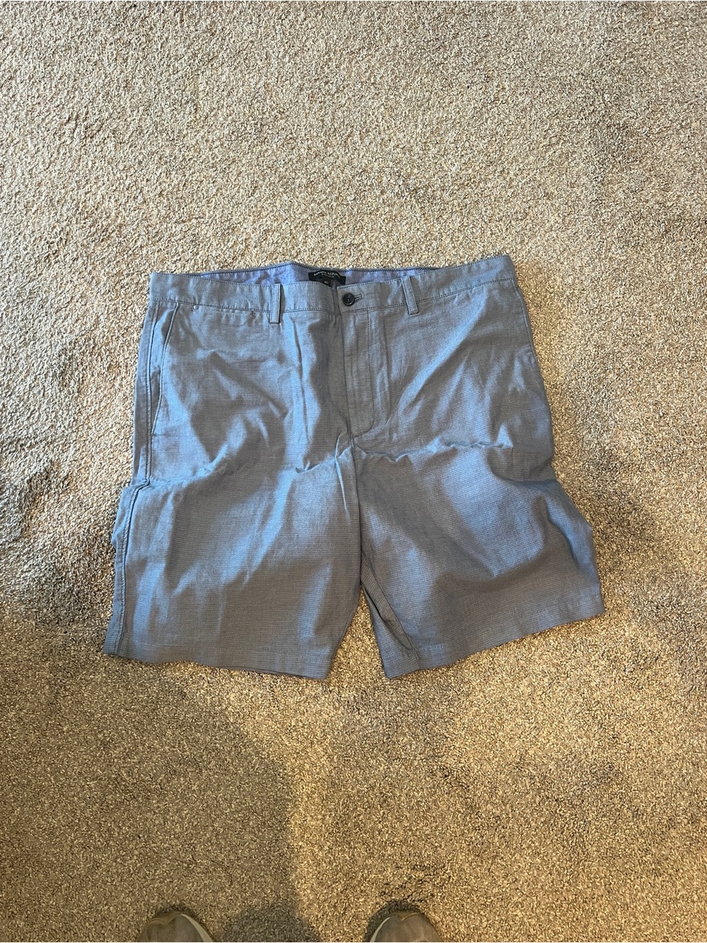 Banana Republic Men's Sky Blue Flat-Front  Aiden Shorts
